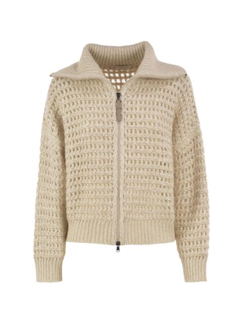 Brunello Cucinelli sequin-embellished openwork cardigan