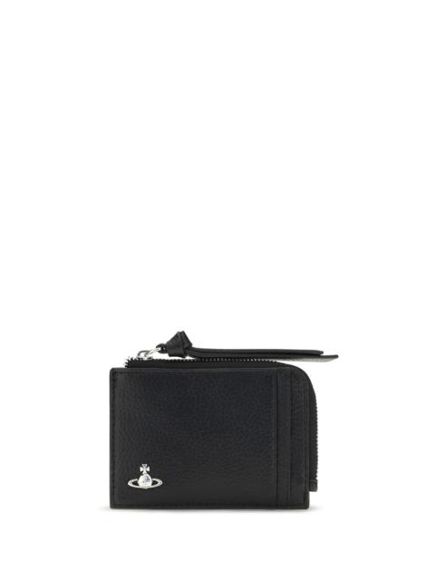Vivienne Westwood Vivienne Westwood Leather Zip Card Holder Card Case — Black