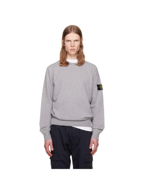 Stone Island Gray Organic Cotton Fleece Sweatshirt