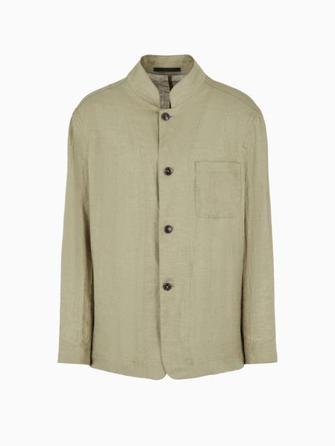 GIORGIO ARMANI Single-breasted, linen canvas jacket