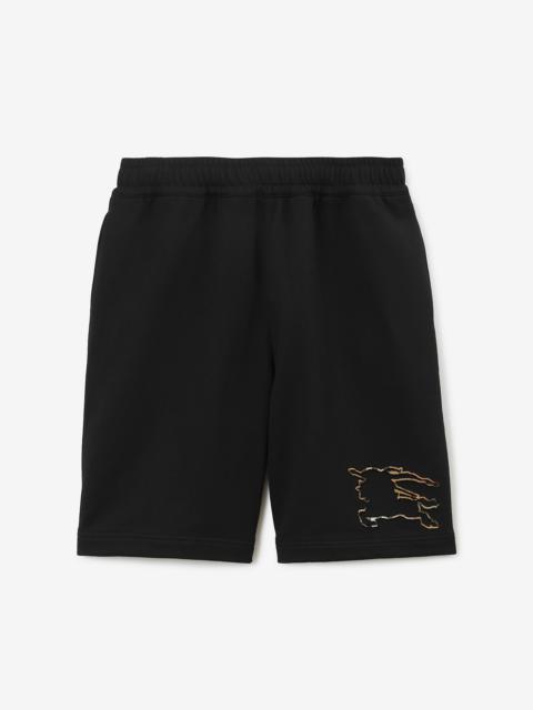 Burberry Check EKD Motif Cotton Shorts