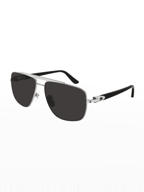 Cartier Men's C-Logo Aviator Sunglasses