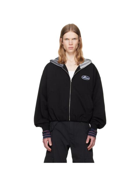 We11done Black Bubble Zip-Up Hoodie