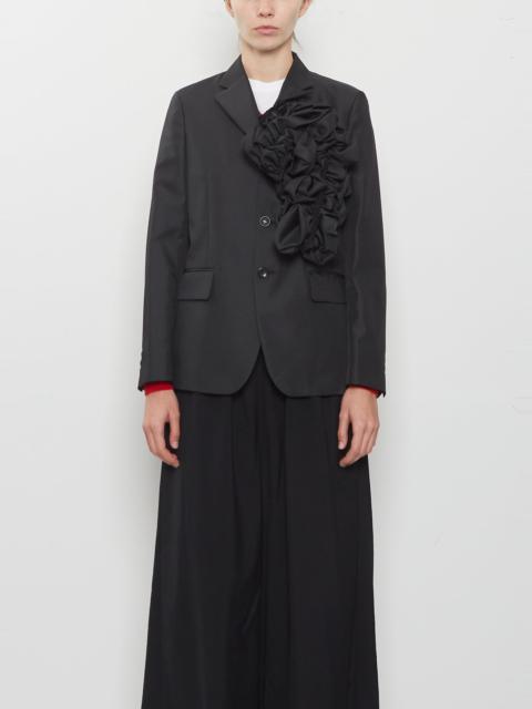 Comme Des Garçons Twill Asymmetric Ruffle Jacket