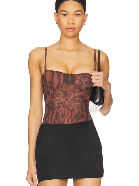 GOOD AMERICAN Mesh Bustier Bodysuit