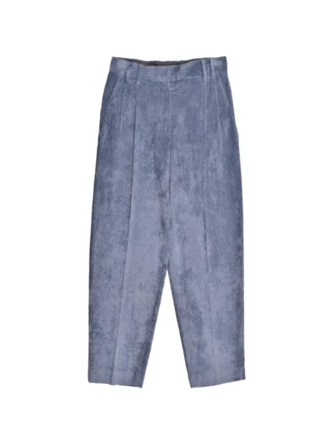 Brunello Cucinelli pleated corduroy cropped trousers