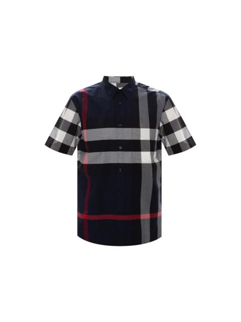 Burberry Checked S/S Shirt Navy