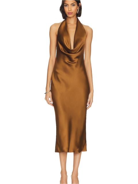NORMA KAMALI Halter Drape Midi Dress