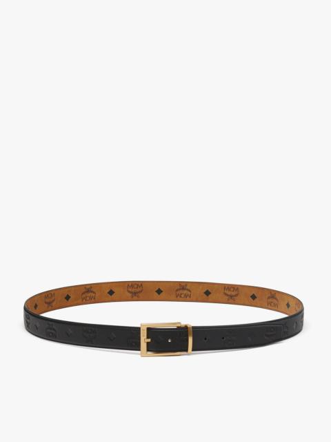 MCM Aren Reversible Belt 1.3” in Embossed Monogram Leather