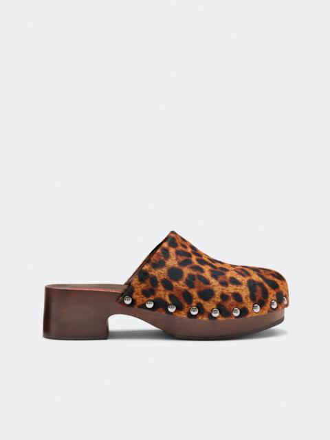 SIMONMILLER Rio Wood Clog In Choco Brown Leopard