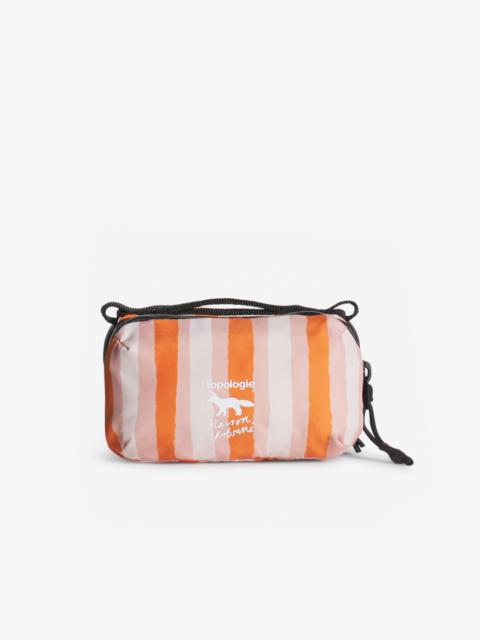 Maison Kitsuné MAISON KITSUNE X TOPOLOGIE STRIPED MINI BOTTLE BAG
