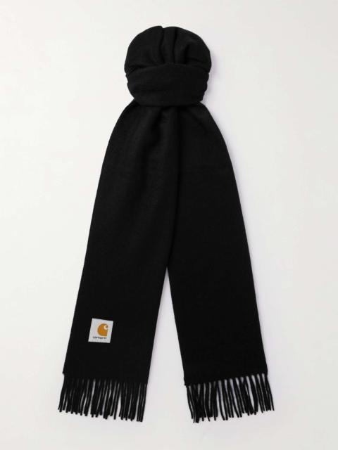 Carhartt Clan Logo-Appliquéd Fringed Wool Scarf