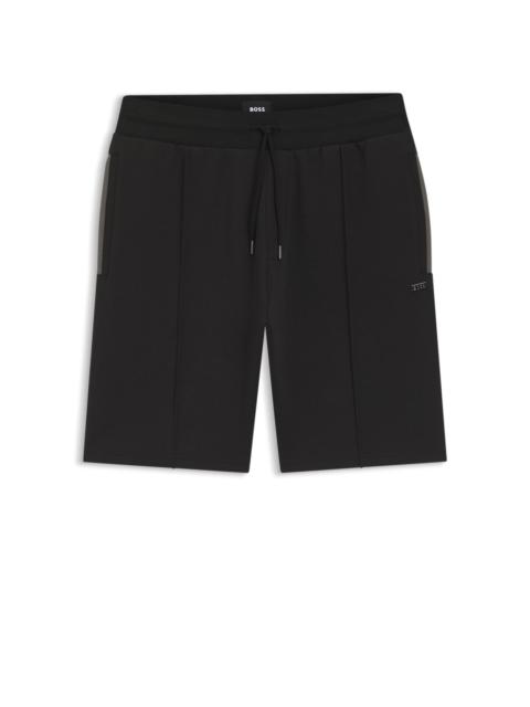 BOSS PINTUCK-DETAIL SHORTS IN A COTTON BLEND