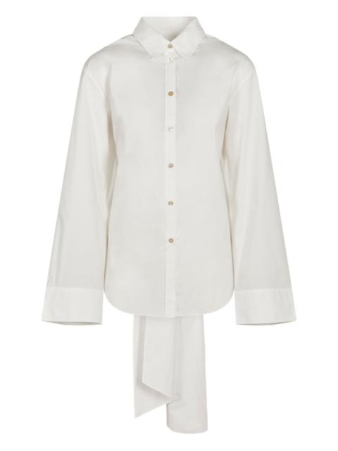 forte_forte asymmetric tie-back shirt