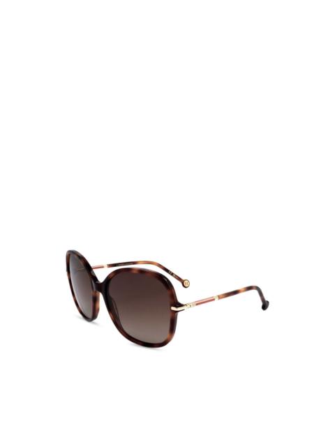 CAROLINA HERRERA tortoiseshell-effect round-frame sunglasses