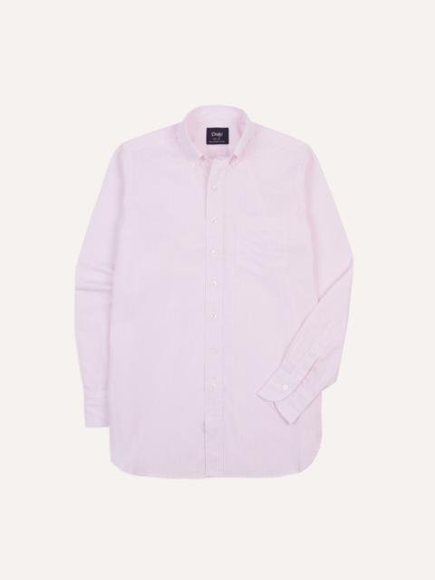 Drake's Pink Narrow Stripe Cotton Poplin Button-Down Shirt