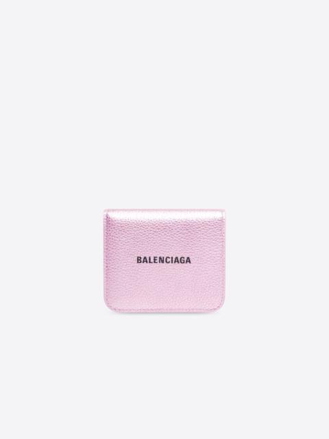 Balenciaga Cash Large Long Coin And Card Holder Denim Printed