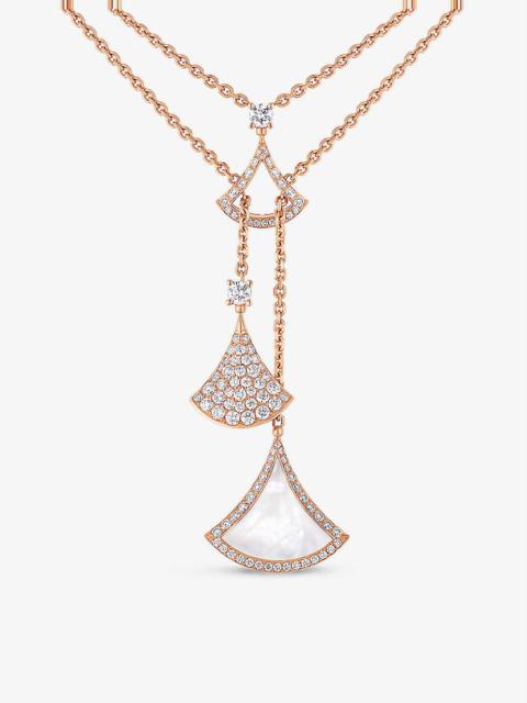 Divas' Dream 18ct rose-gold, 1.45ct brilliant-cut diamond and mother of pearl pendant necklace