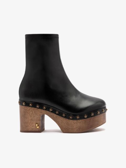 Larroudé Miso Wooden Boot In Black Leather