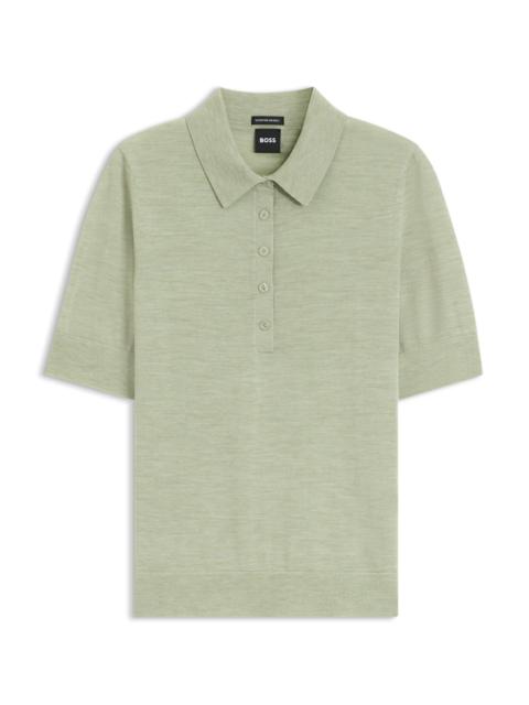 BOSS KNIT POLO IN SUPERFINE MERINO WOOL