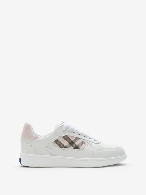 Burberry Leather and Check Terrace Sneakers​