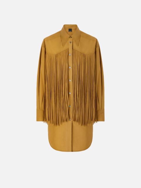 PINKO MINI SHIRT DRESS WITH FRINGING