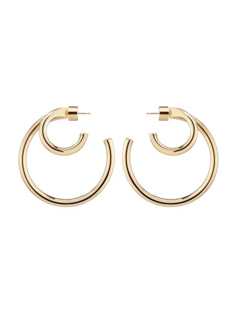 JENNIFER FISHER Large Double Lilly Baby Hoop Earrings - Yellow Gold - 1.5in