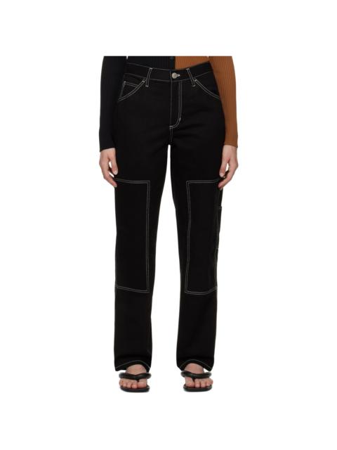 STAUD Black Relaxed Fit Jeans