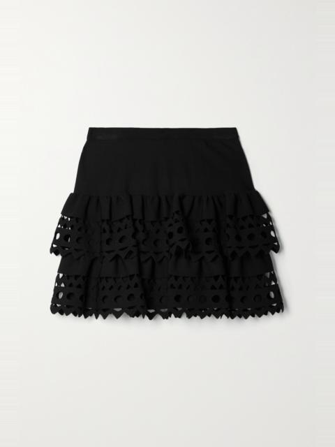 Alaïa Editions laser-cut stretch-jersey mini skirt