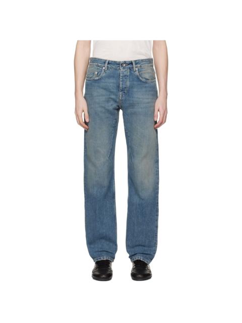 Rick Owens DRKSHDW Blue Temple Fog Cut Jeans