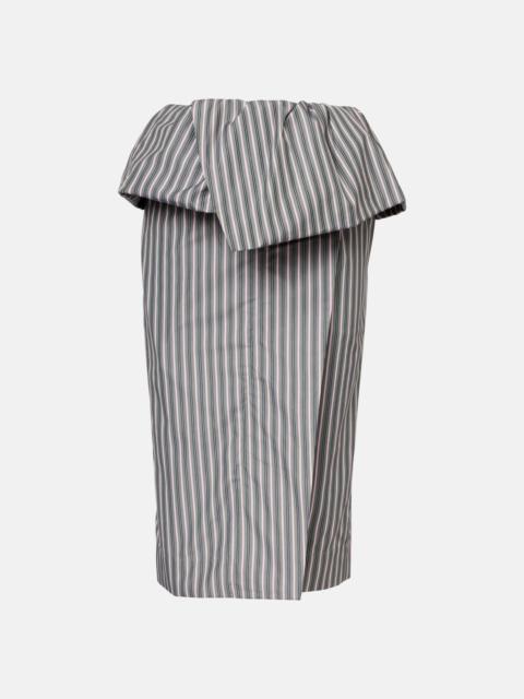 Dries Van Noten Striped cotton poplin midi skirt
