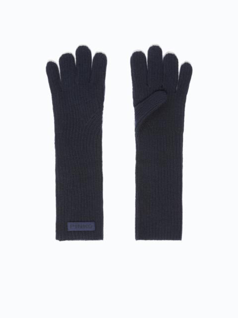 PINKO LONG GLOVES WITH PINKO LOGO LETTERING