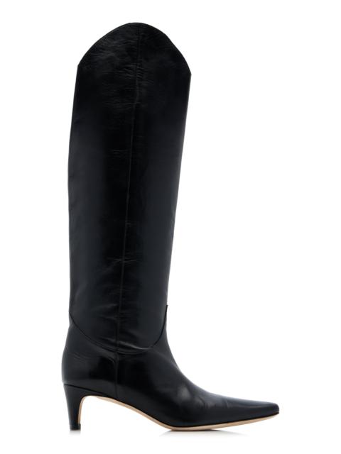 Wally Tall Leather Western Boots black