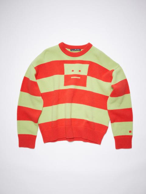 Crew neck jumper - Sharp red/pale green