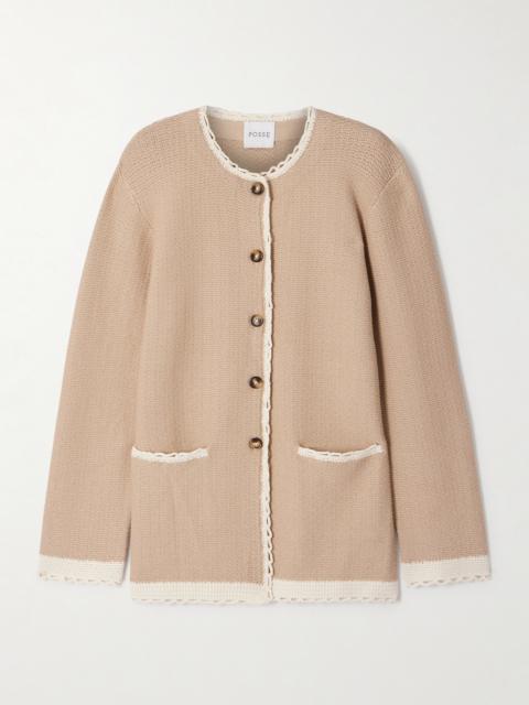 POSSE Willow Crochet-trimmed Knitted Cardigan