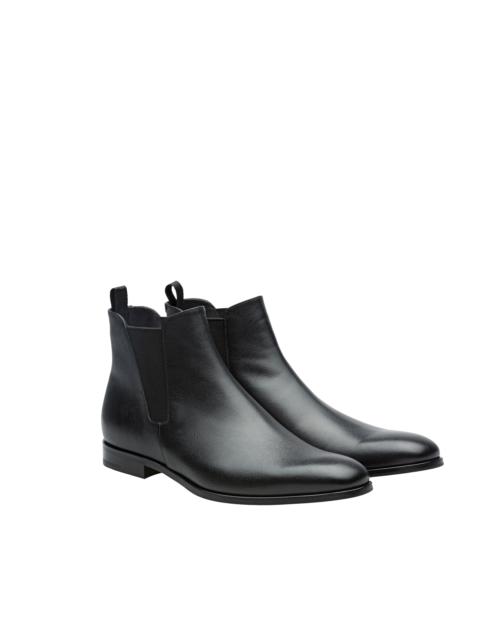 Saffiano Leather Booties