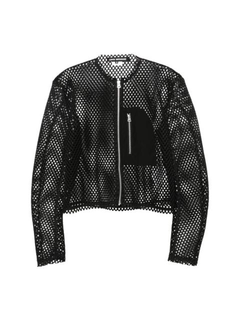 perforated zip-up jacket