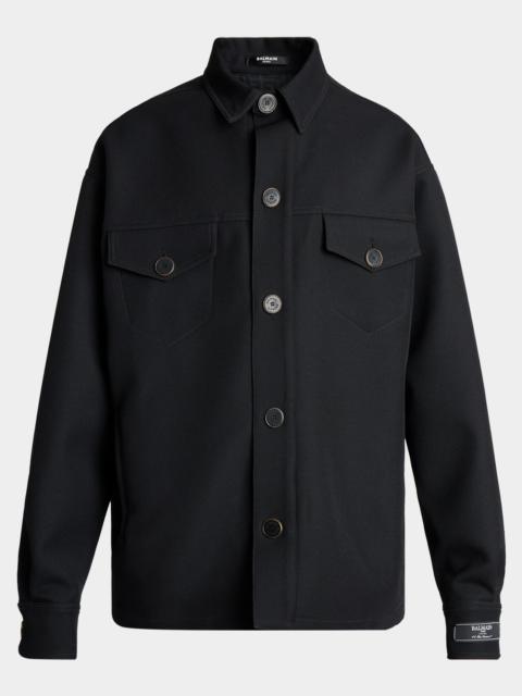 Balmain Men's Cotton Twill Overshirt