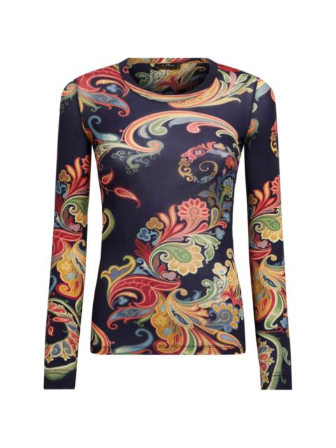 printed wool T-shirt