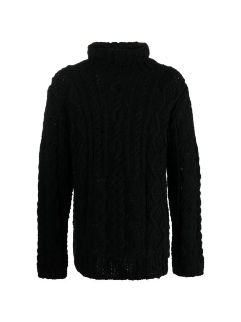 high-neck chunky-knit jumper