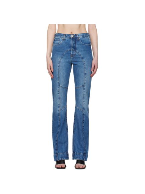 EDWARD CUMING Blue Paneled Jeans