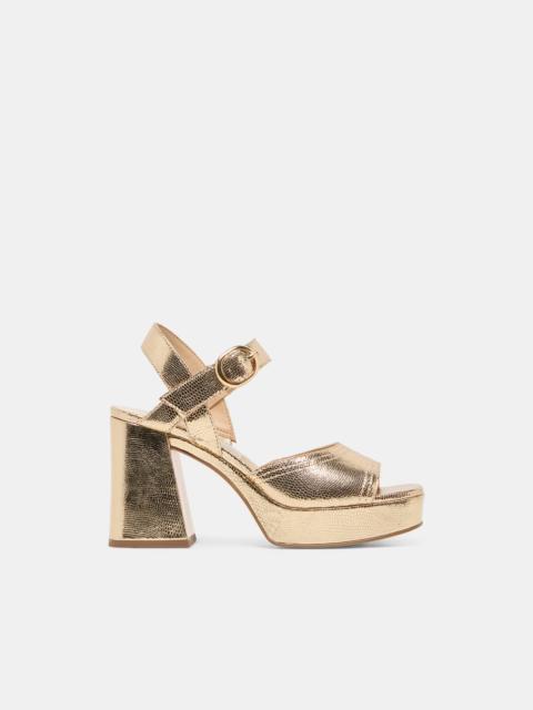 dolce vita FATIMA HEELS GOLD EMBOSSED LEATHER