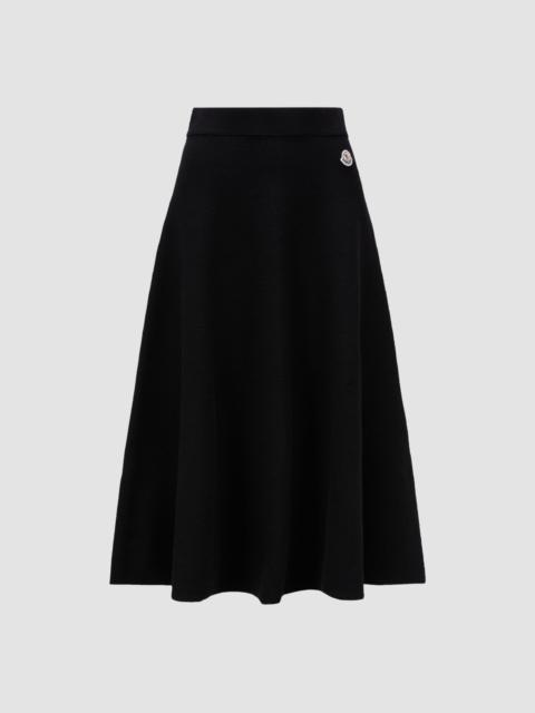 Moncler Wool & Cotton Midi Skirt