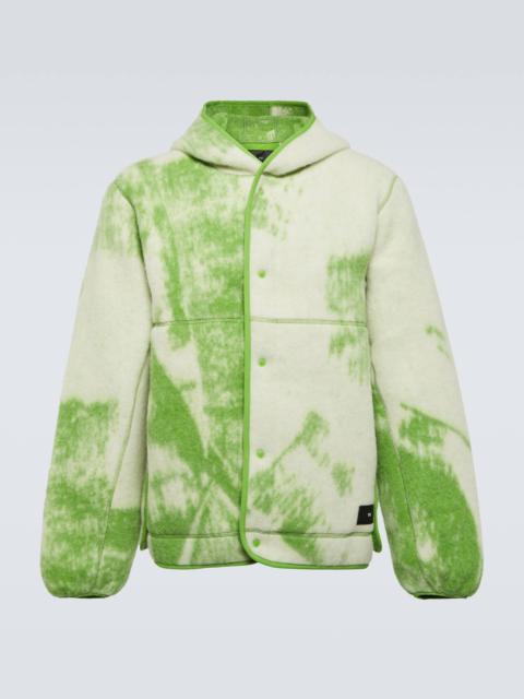 Y-3 Printed wool-blend fleece jacket