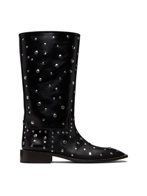 WALES BONNER Black Journey Studded Boots