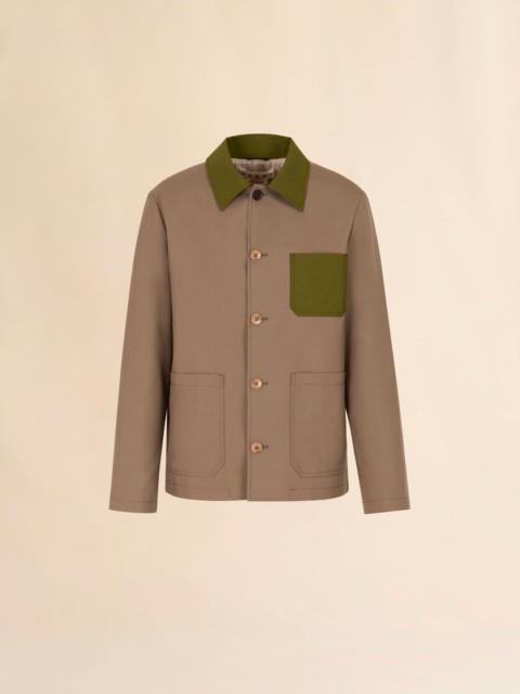 Marni BROWN TROPICAL WOOL WORKWEAR JACKET