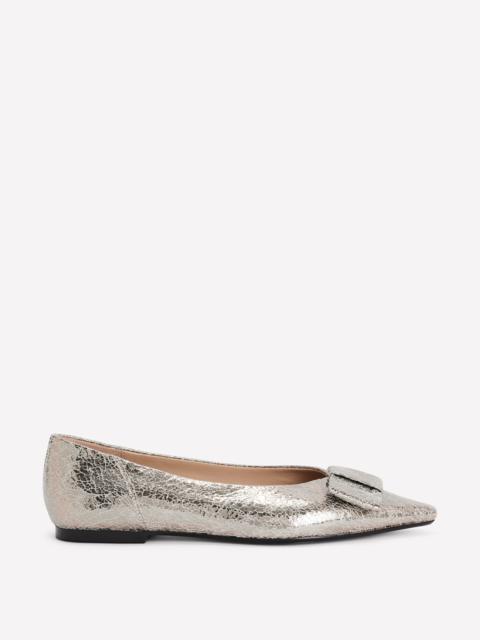 BODEN Nigella Bow Pointed Flats-Silver Metallic