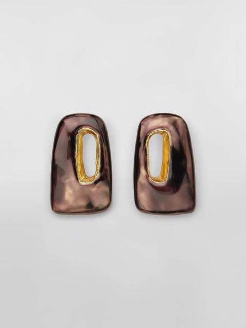Marni LIGHT METAL TRAPEZE EARRINGS COVERED WITH TRANSPARENT ENAMEL