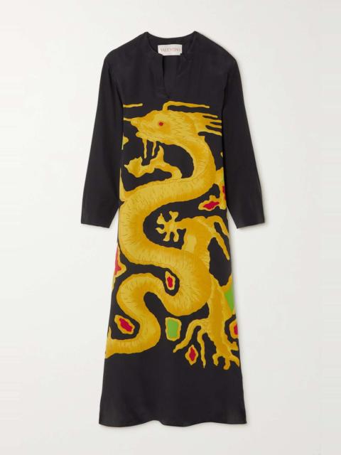 Valentino Printed silk-georgette maxi dress