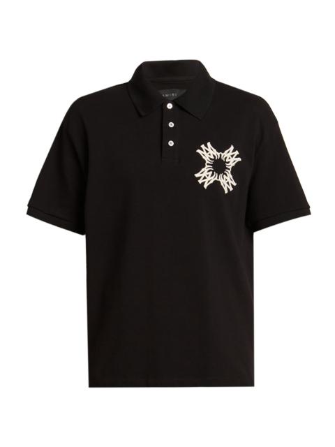 AMIRI Men's Ma Quad Cotton Polo Shirt - Black